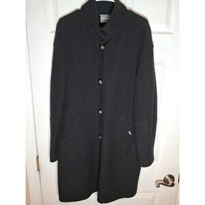 Geiger PureNew Wool Coat Jacket Womens Size 8 Austria 38 Black Walking Pocket